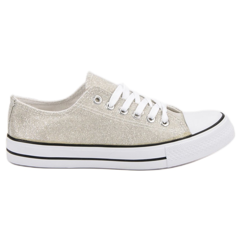 Zapatillas plateadas con purpurina gris