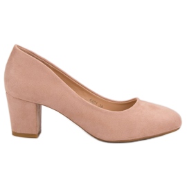 Seastar Zapatos de tacón de ante en un pilar rosado