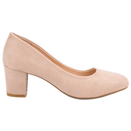 Seastar Zapatos de tacón de ante en un pilar beige