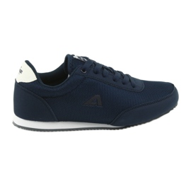 Zapatos deportivos atados American Club blanco azul marino