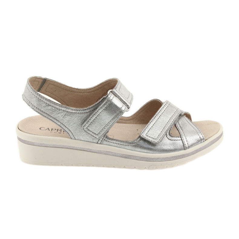 Sandalias caprice zapatos mujer piel plata gris