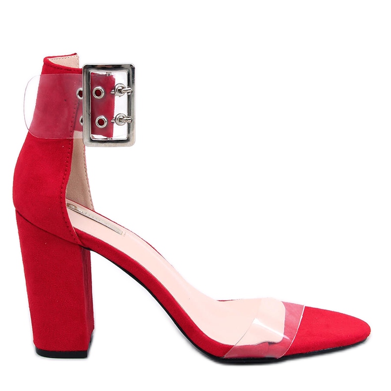 Sandalias con rayas transparentes rojo B4-0218H Rojo Sandalias con rayas transparentes rojo B4-0218H Rojo