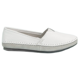Zapatillas slip-on de cuero blancas blanco