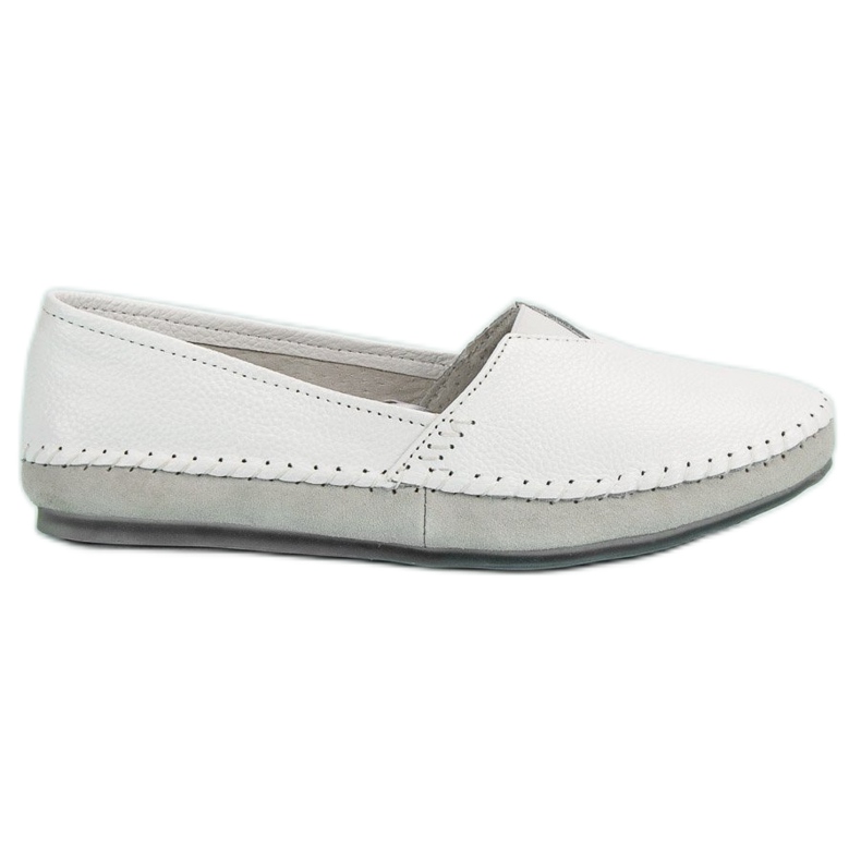 Zapatillas slip-on de cuero blancas blanco