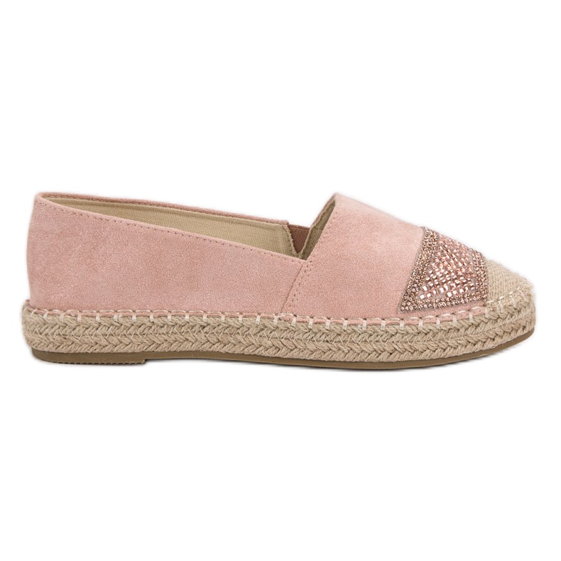 Small Swan Alpargatas de Ante con Cristales rosado