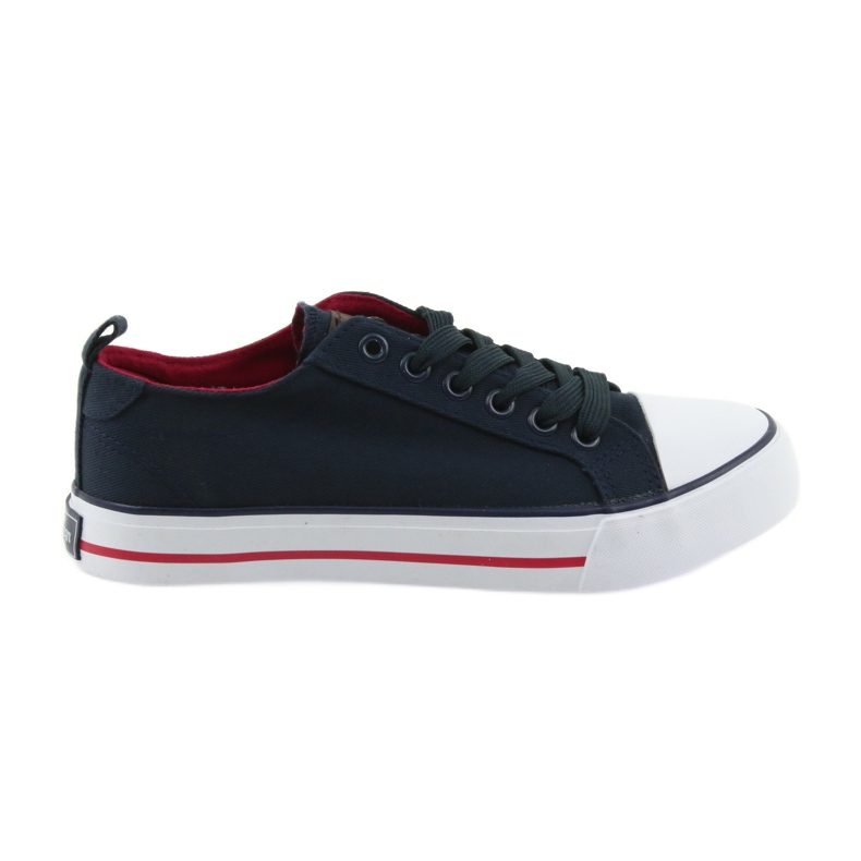 Zapatillas American Club azul marino con lazo rojo