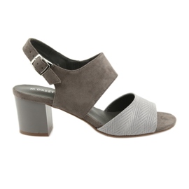 M.Daszyński Tacones para mujeres 122-4 Sandalias de color beige oscuro