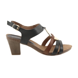 Sandalias mujer caprice golden oval marrón amarillo azul marino