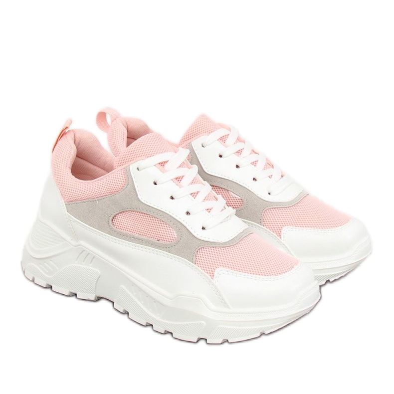 Zapatillas deportivas blancas y rosa LV78P Pink rosado