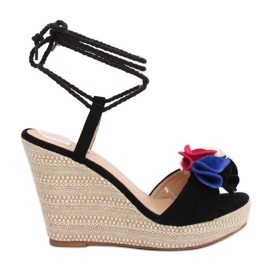 Sandalias negras con cuñas YY27P Negro