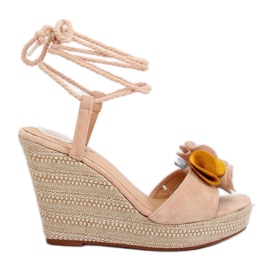 Sandalias de cuña beige YY27P Beige