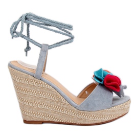 Azul YY27P Sandalias de cuña azul