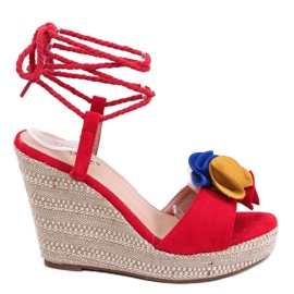 Sandalias de cuña rojas YY27P Rojo
