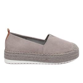 Gris BL247 Alpargatas grises con suela alta