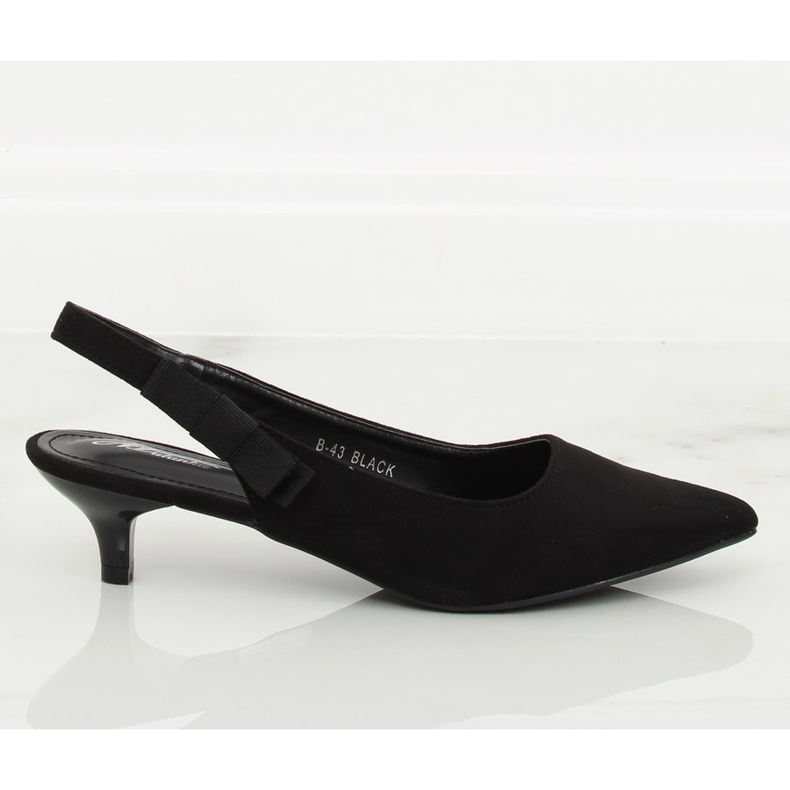 Bombas con tacón desnudo negro B-43 negro