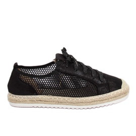 Alpargatas negras con cordones B752S-BL Negro