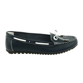 Mocasines mujer en piel Filippo 141 azul marino blanco