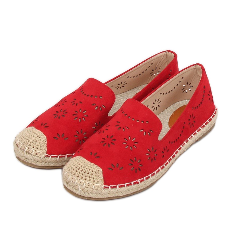 Alpargatas, rojo calado 9023 Rojo