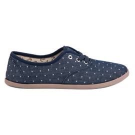 Zapatillas con lunares azul