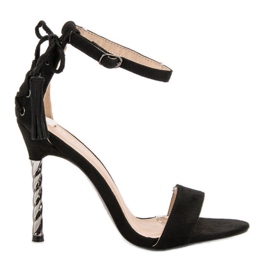 Sandalias de tacón alto de moda negro