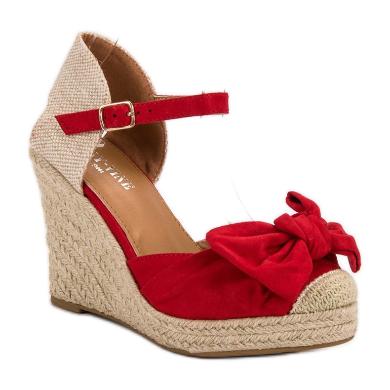 Alpargatas en bombas de cuña rojo Alpargatas en bombas de cuña rojo