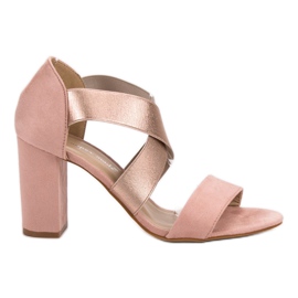 Super Mode Sandalias de tacón rosa rosado