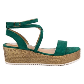 Ch. Creation Sandalias de cuña verdes