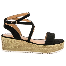 Ch. Creation Sandalias de cuña negras negro