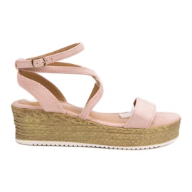 Ch. Creation Sandalias de cuña rosadas
