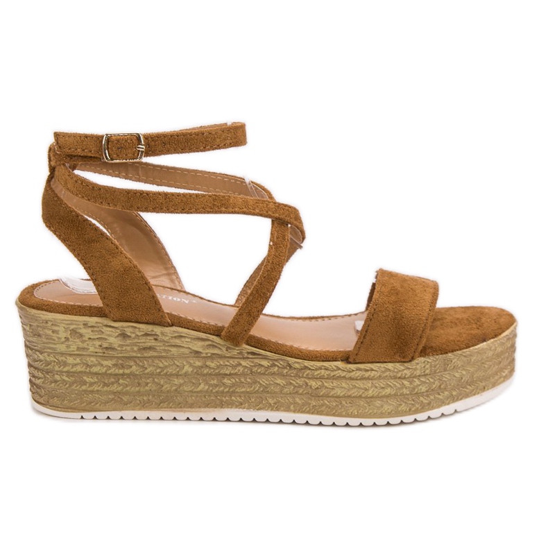 Ch. Creation Sandalias de cuña camel marrón