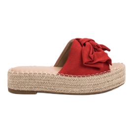Pantuflas Alpargatas En La Plataforma rojo