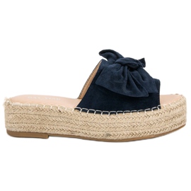 Pantuflas Alpargatas En La Plataforma azul azul marino