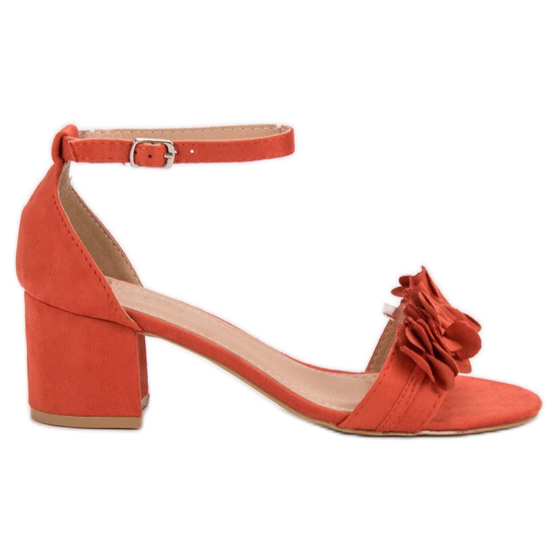 Nio Nio Sandalias de Ante con Flores naranja