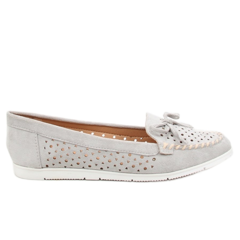 Gris Mocasines grises de mujer T339P Gris
