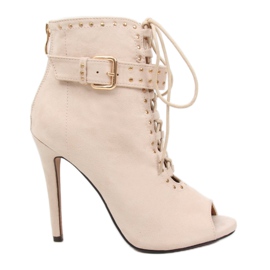 Botas beige con dedo abierto beige SY-29P Beige