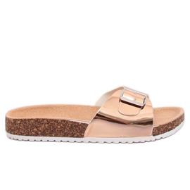 Pantuflas champagne metalizado DD94P Champagne rosa