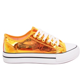 Amarillo XL19P Zapatillas amarillas petrol dorado