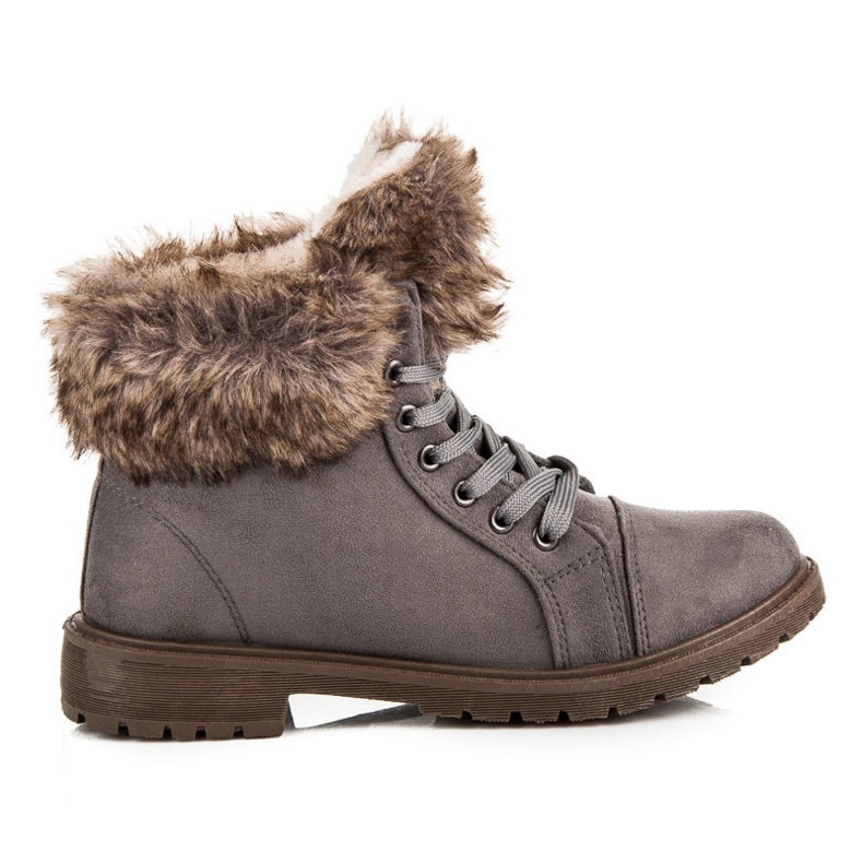New Tlck Trappers de gamuza con piel gris