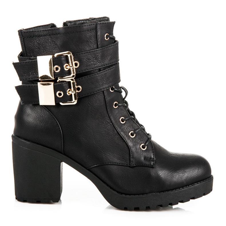 Botas cómodas con piel negro