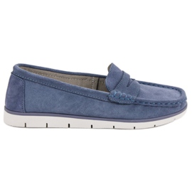 Mocasines VINCEZA de piel azul
