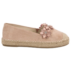 Alpargatas Con Flores rosado