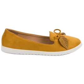 Comer Bailarinas De Ante Mostaza amarillo