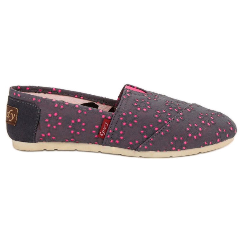 L. Day Alpargatas sin cordones gris rosado