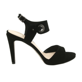 Sandalias de piel con tacón Edeo 3208 negro