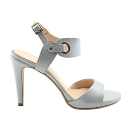Sandalias de piel con pin Edeo 3208 gris