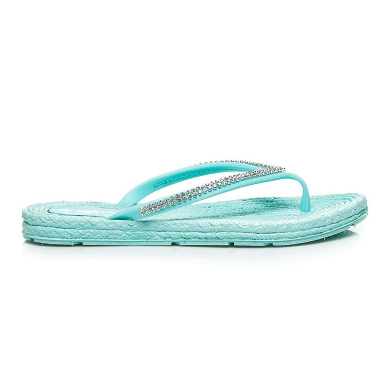 VERANICE Chanclas Con Circonita Cúbica azul