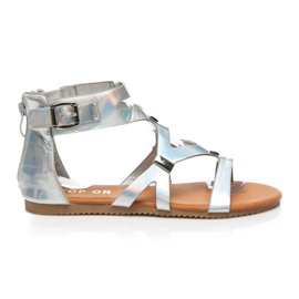 Top Or Sandalias planas para el verano gris