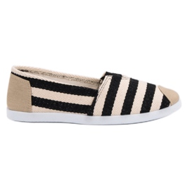 Slipons a rayas negro marrón