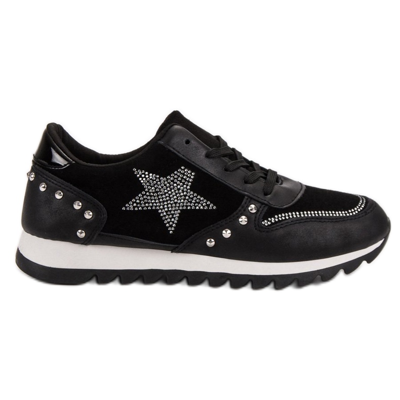 Calzado deportivo con cristales negro