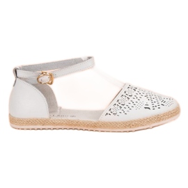 Bailarinas VINCEZA de piel con cremallera blanco